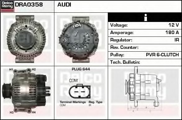 Генератор DELCO REMY DRA0358