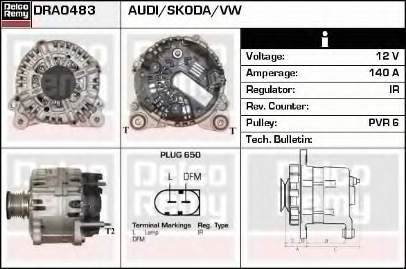 Генератор DELCO REMY DRA0483