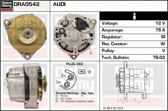 Генератор DELCO REMY DRA0542