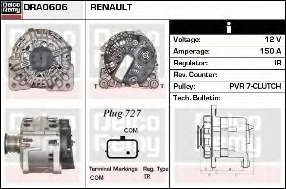 Генератор DELCO REMY DRA0606