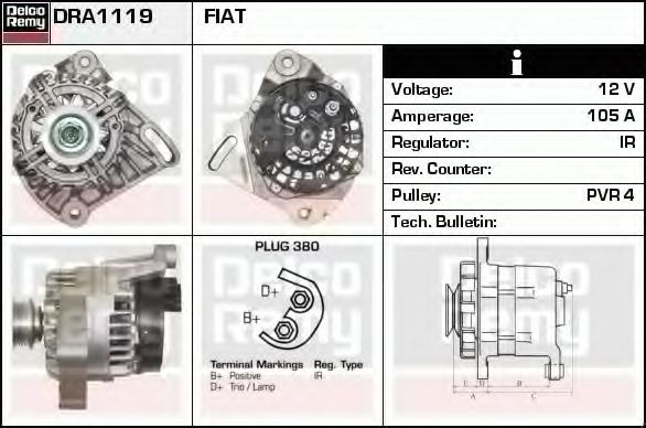 Генератор DELCO REMY DRA1119