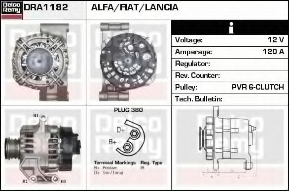 Генератор DELCO REMY DRA1182