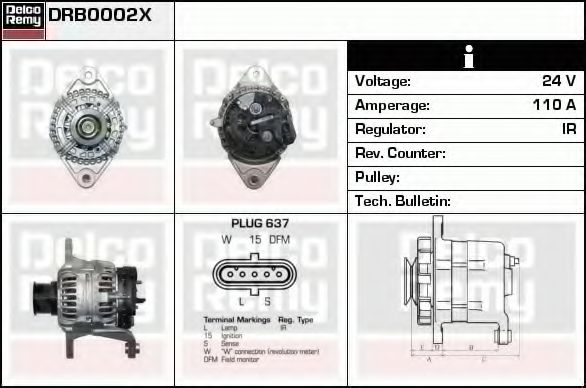 Генератор DELCO REMY DRB0002X