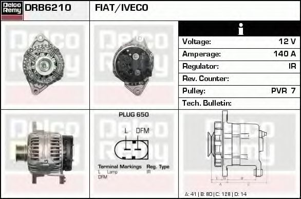 Генератор DELCO REMY DRB6210