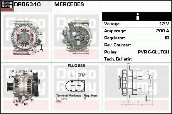 Генератор DELCO REMY DRB6340