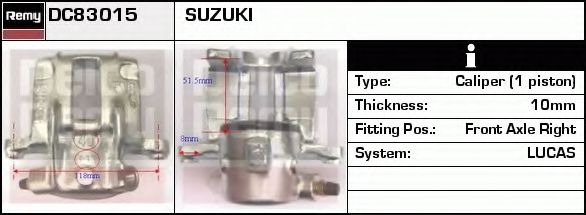 Тормозной суппорт DELCO REMY DC83015