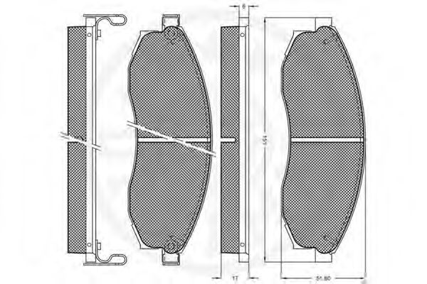 Комплект тормозных колодок, дисковый тормоз OPTIMAL 10083