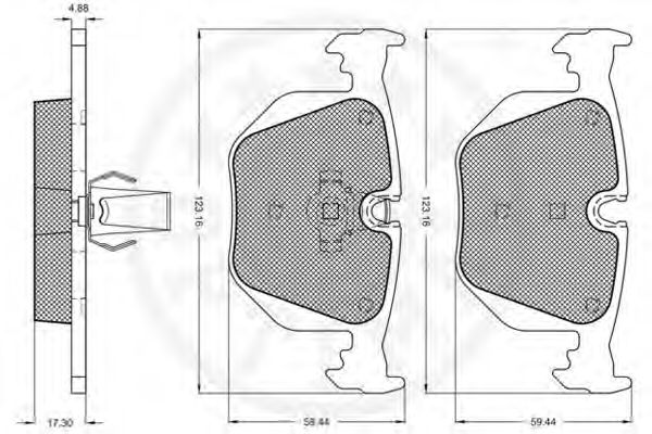 Комплект тормозных колодок, дисковый тормоз OPTIMAL 10101