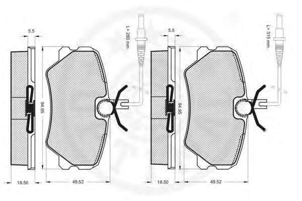 Комплект тормозных колодок, дисковый тормоз OPTIMAL 10126