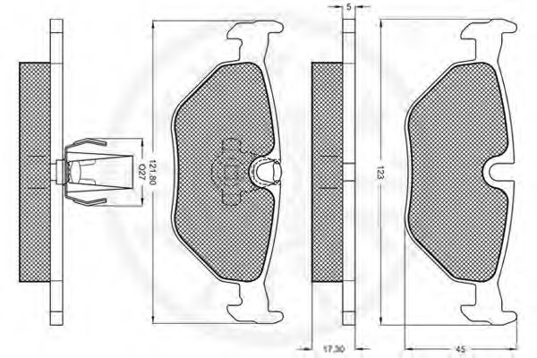 Комплект тормозных колодок, дисковый тормоз OPTIMAL 10142