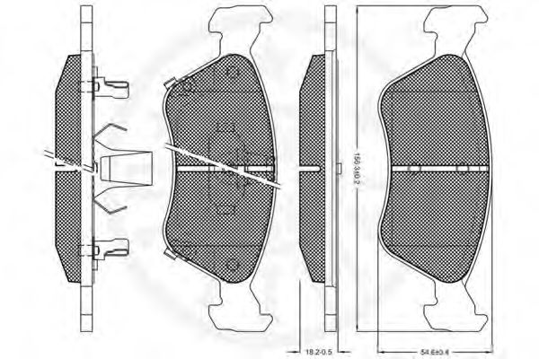 Комплект тормозных колодок, дисковый тормоз OPTIMAL 21975