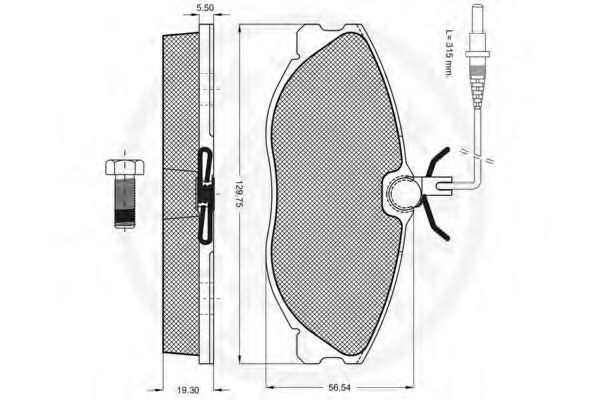 Комплект тормозных колодок, дисковый тормоз OPTIMAL 10309