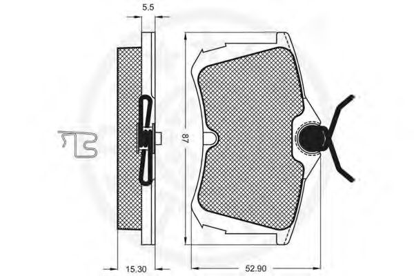 Комплект тормозных колодок, дисковый тормоз OPTIMAL 10312