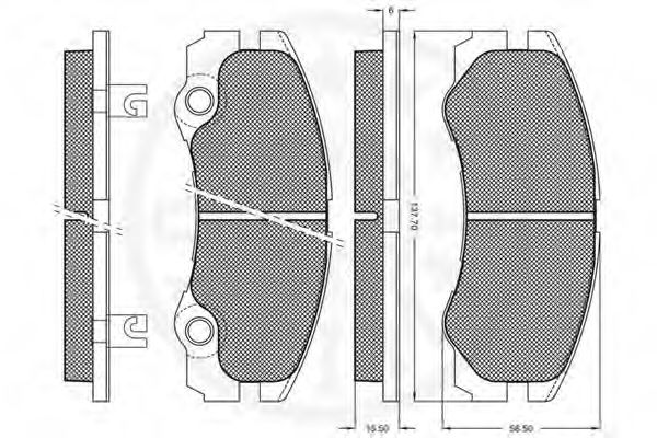 Комплект тормозных колодок, дисковый тормоз OPTIMAL 10376