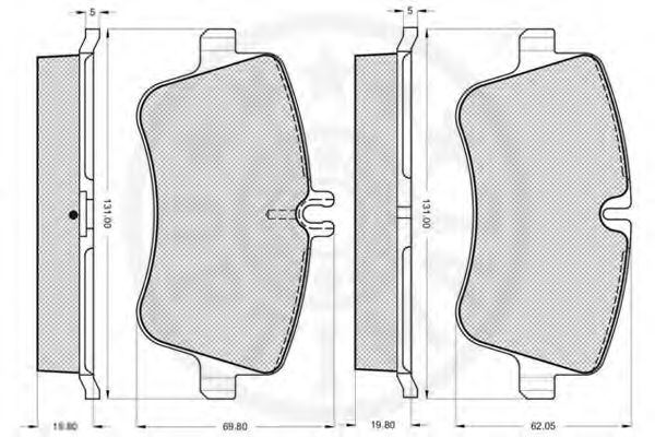 Комплект тормозных колодок, дисковый тормоз OPTIMAL 23145