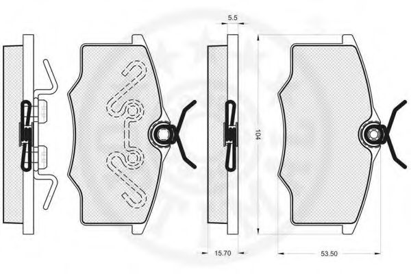 Комплект тормозных колодок, дисковый тормоз OPTIMAL 23547