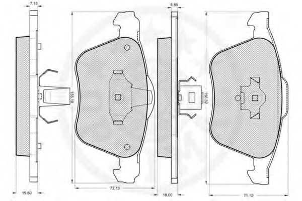 Комплект тормозных колодок, дисковый тормоз OPTIMAL 12142