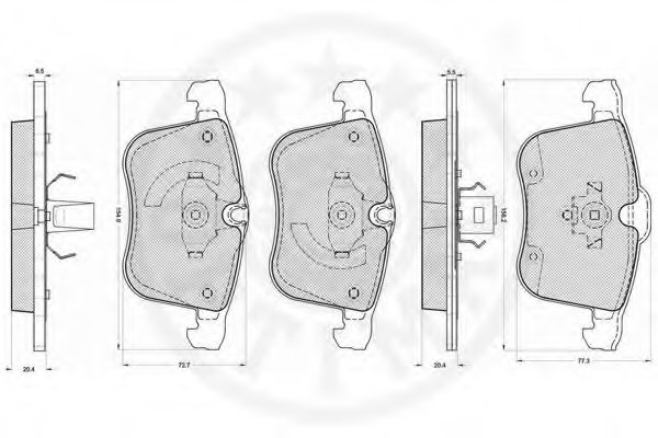 Комплект тормозных колодок, дисковый тормоз OPTIMAL 23404