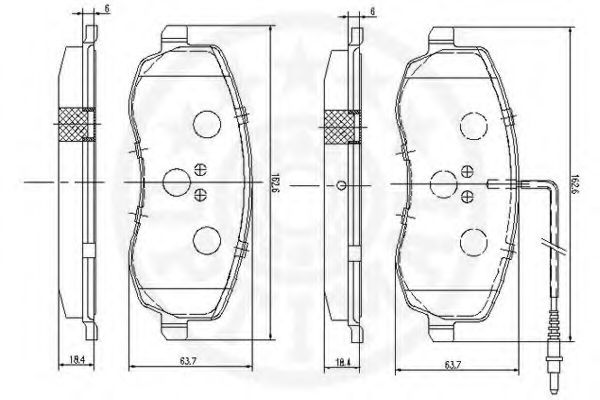 Комплект тормозных колодок, дисковый тормоз OPTIMAL 12467