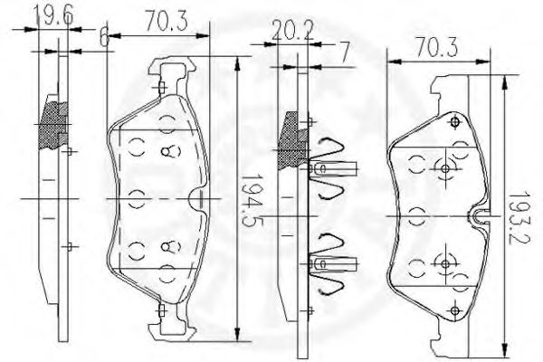 Комплект тормозных колодок, дисковый тормоз OPTIMAL 12502
