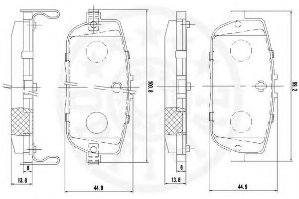 Комплект тормозных колодок, дисковый тормоз OPTIMAL 12526