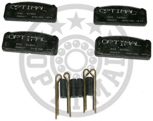 Комплект тормозных колодок, дисковый тормоз OPTIMAL 3150X