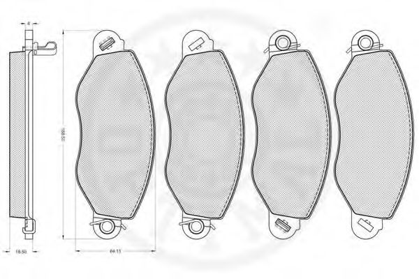 Комплект тормозных колодок, дисковый тормоз OPTIMAL 23841