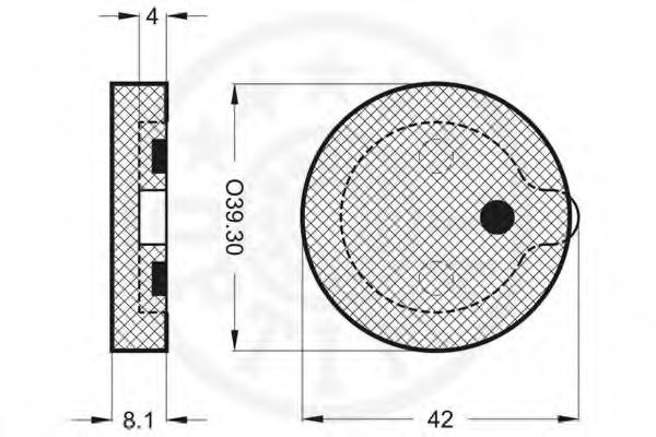Комплект тормозных колодок, дисковый тормоз OPTIMAL 20371