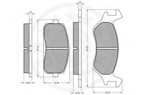 Комплект тормозных колодок, дисковый тормоз OPTIMAL 9208
