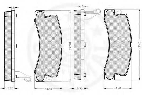 Комплект тормозных колодок, дисковый тормоз OPTIMAL 20076