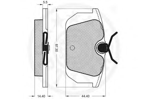 Комплект тормозных колодок, дисковый тормоз OPTIMAL 21103
