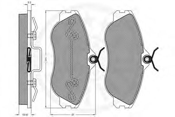 Комплект тормозных колодок, дисковый тормоз OPTIMAL 21288