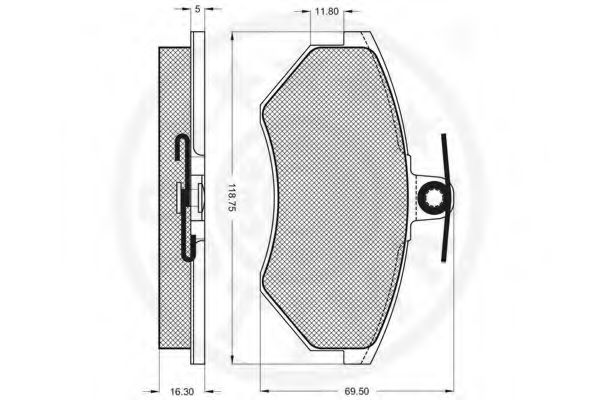 Комплект тормозных колодок, дисковый тормоз OPTIMAL 9774