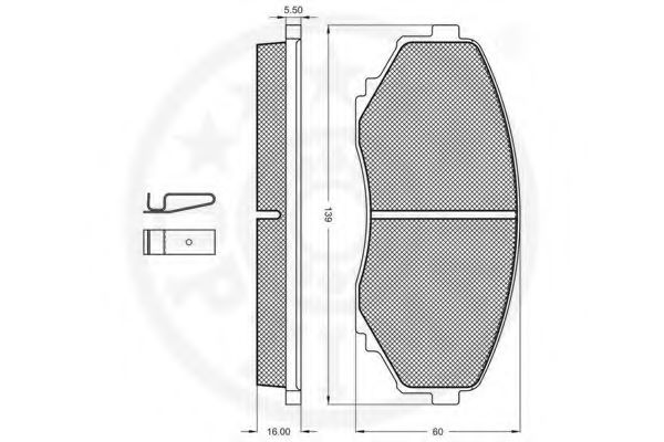 Комплект тормозных колодок, дисковый тормоз OPTIMAL 9779