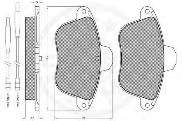 Комплект тормозных колодок, дисковый тормоз OPTIMAL 21513