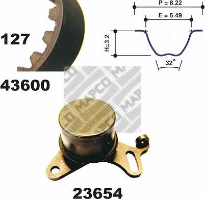 Комплект ремня ГРМ MAPCO 23600