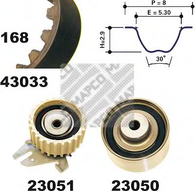 Комплект ремня ГРМ MAPCO 23033