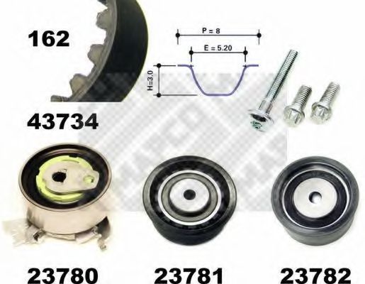Комплект ремня ГРМ MAPCO 23739