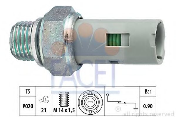 Датчик давления масла FACET 7.0153