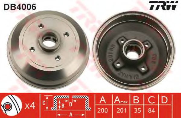 Тормозной барабан TRW DB4006