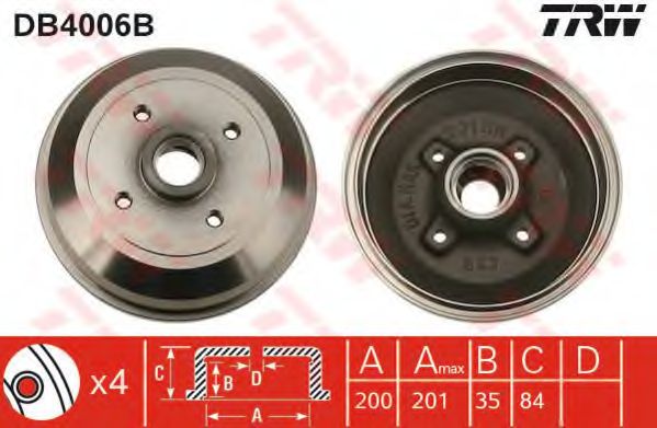 Тормозной барабан TRW DB4006B