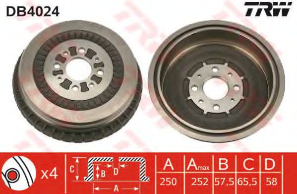 Тормозной барабан TRW DB4024