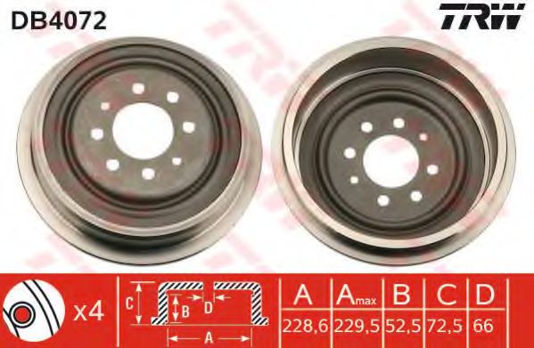 Тормозной барабан TRW DB4072