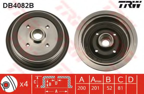 Тормозной барабан TRW DB4082B