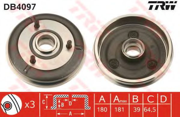 Тормозной барабан TRW DB4097
