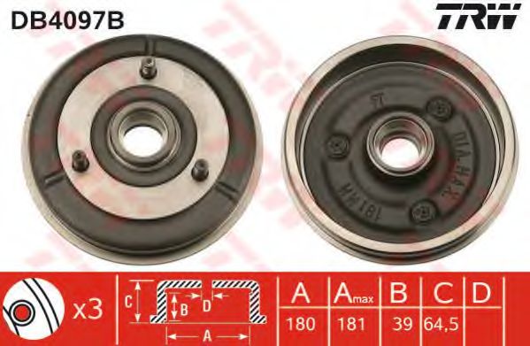 Тормозной барабан TRW DB4097B