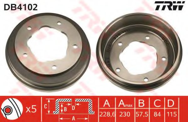 Тормозной барабан TRW DB4102
