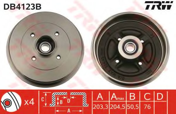 Тормозной барабан TRW DB4123B