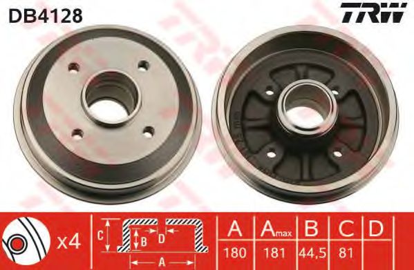 Тормозной барабан TRW DB4128