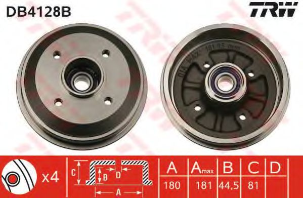 Тормозной барабан TRW DB4128B